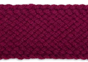 1 1/2" Burgundy Braided Wool Trim (Made in Japan)