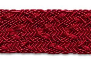 1 1/2" Crimsom Red Hots Braided Trim (Made in USA)