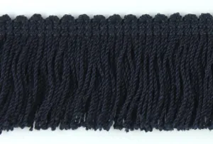 1 1/2" Deepest Midnight Blue Wool Fringed Trim