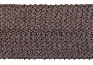 1 1/4" Taupe Textured Fold-Over Wool Trim (Made in Japan)