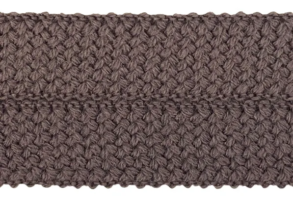 1 1/4" Taupe Textured Fold-Over Wool Trim (Made in Japan)