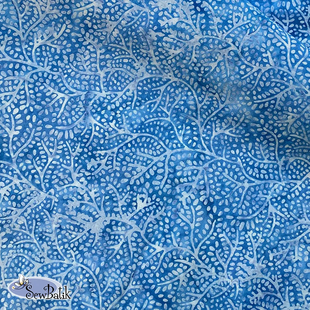 112" Wide Batik - Sacred Branch - Spa Blue