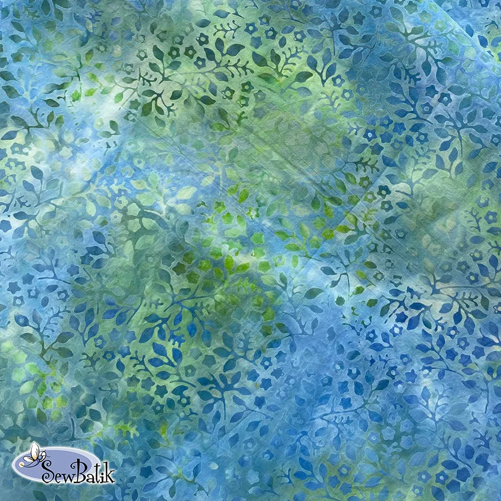 112" Wide Batik - Valhalla - Mint Garden