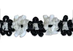 1/2" Black & White Rosette Garland Trim (Made in France)