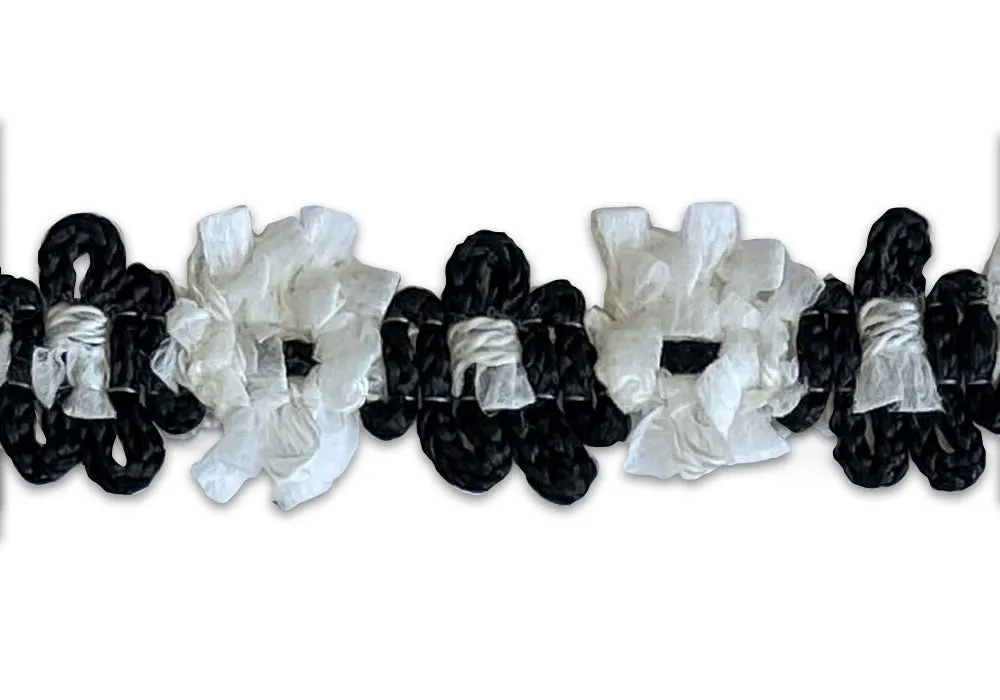 1/2" Black & White Rosette Garland Trim (Made in France)