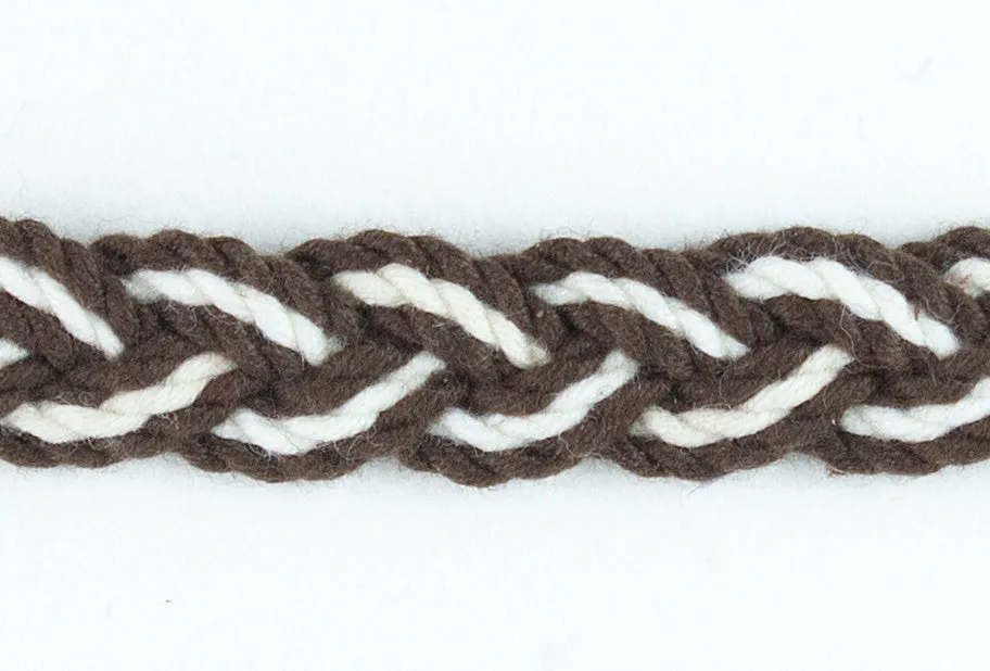 1/2" Brown & Natural Cotton Trim (Made in France)