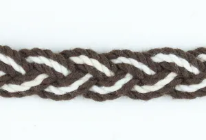 1/2" Brown & Natural Cotton Trim (Made in France)