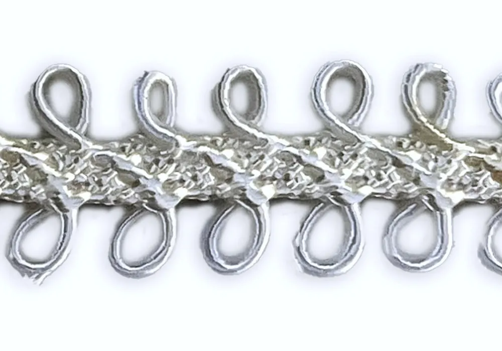 1/2" Looped Bright White Gimp Trim (Made in France)