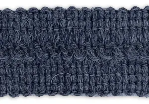 1" Slate Blue Wool Gimp Trim (Made in Austria)