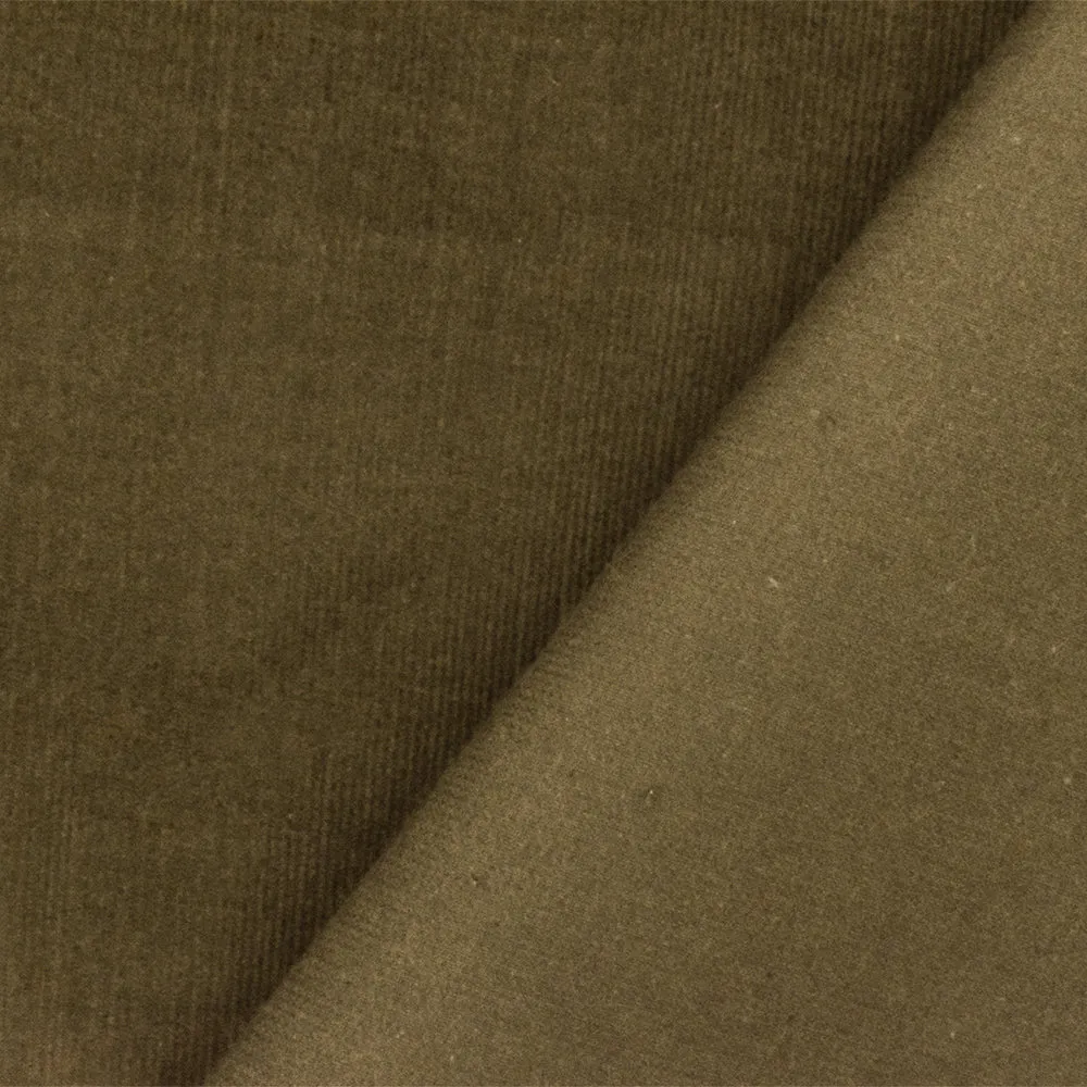 2 1/2 YD PC-Brown Solid Stretch Cotton Spandex Featherwale Corduroy Woven Fabric