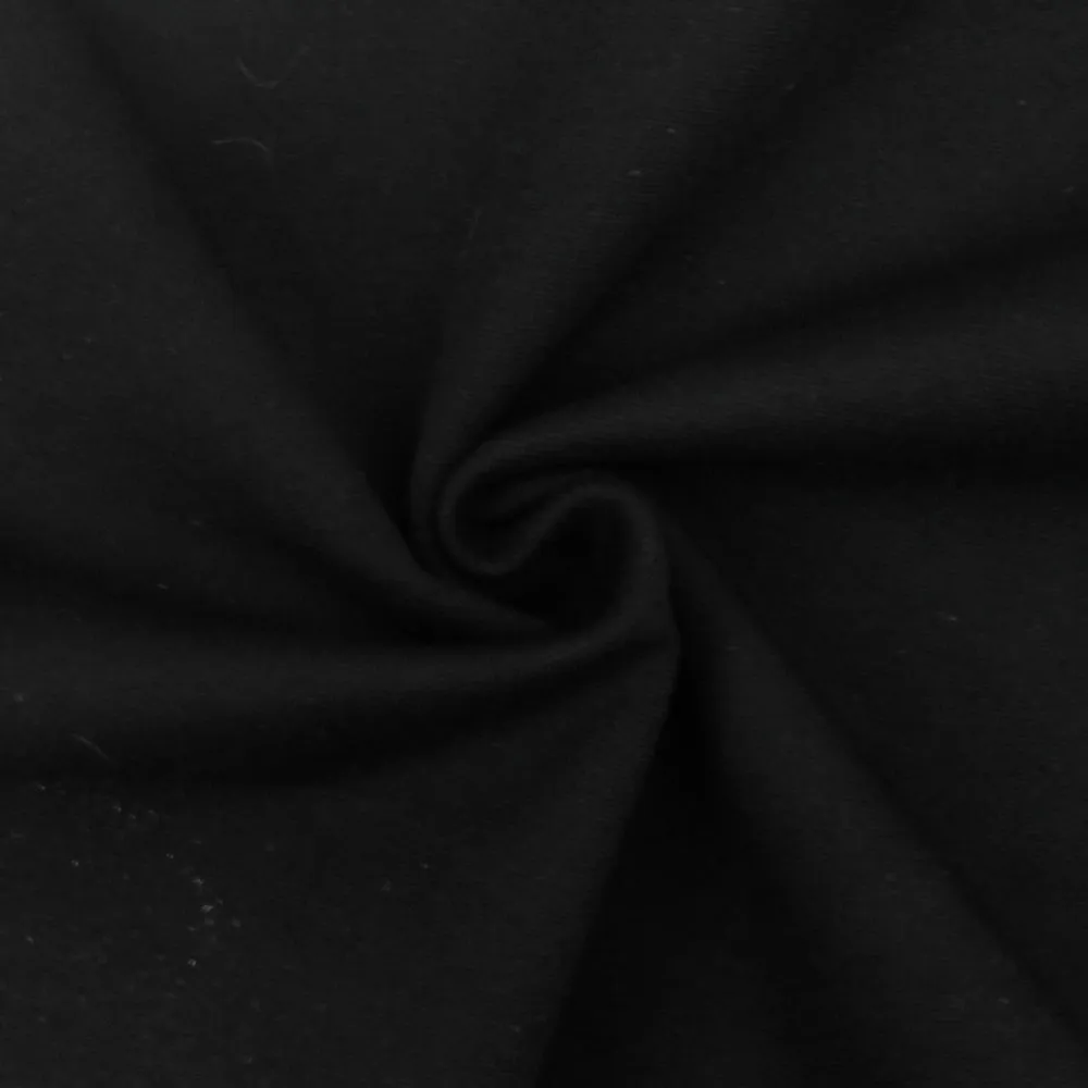 2 YD PC-Basic Black-White Solid Reversible Stretch Double Knit Fabric