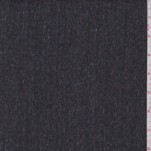 2 YD PC-Dark Charcoal Heather 1 X 1 Rib Knit Fabric