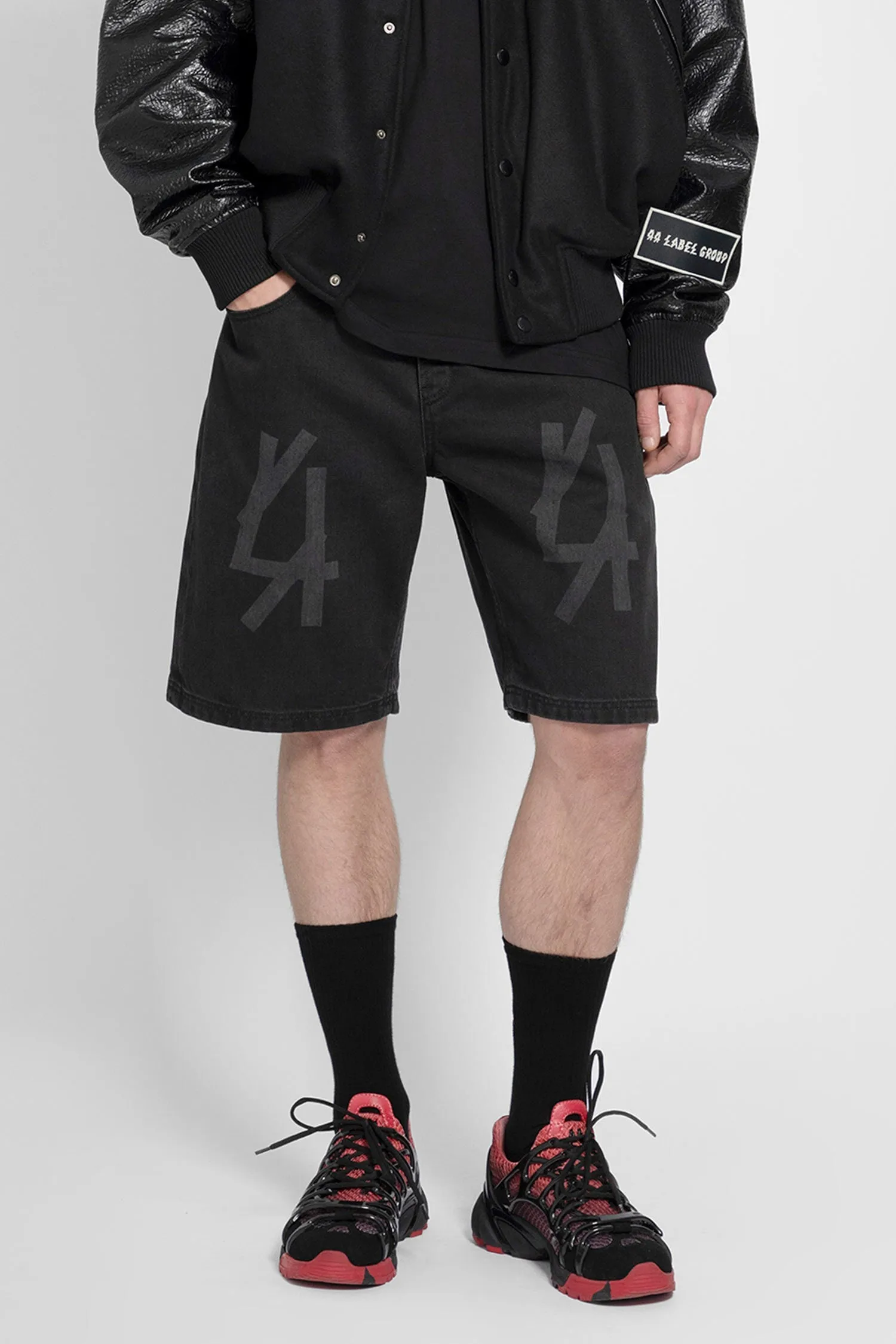 44 LABEL GROUP MAN BLACK SHORTS & SKIRTS