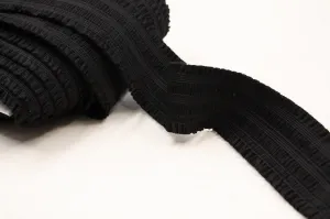 60mm/ 2 3/4" wide - Fancy Elastic - Black Frill