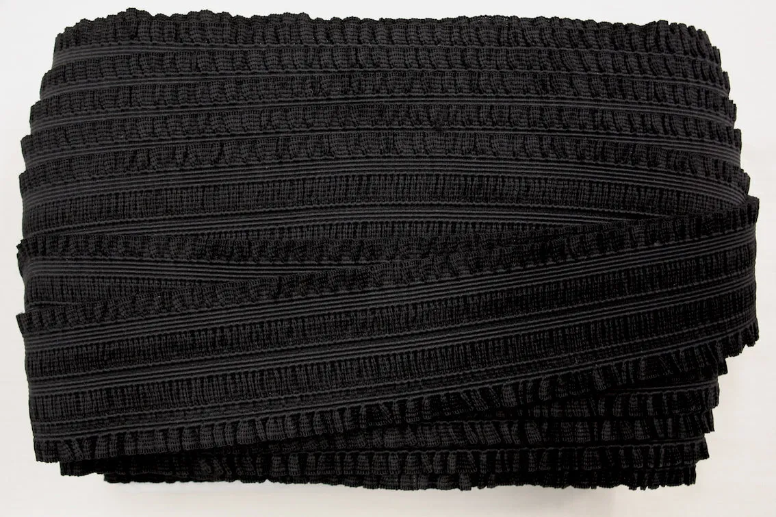 60mm/ 2 3/4" wide - Fancy Elastic - Black Frill