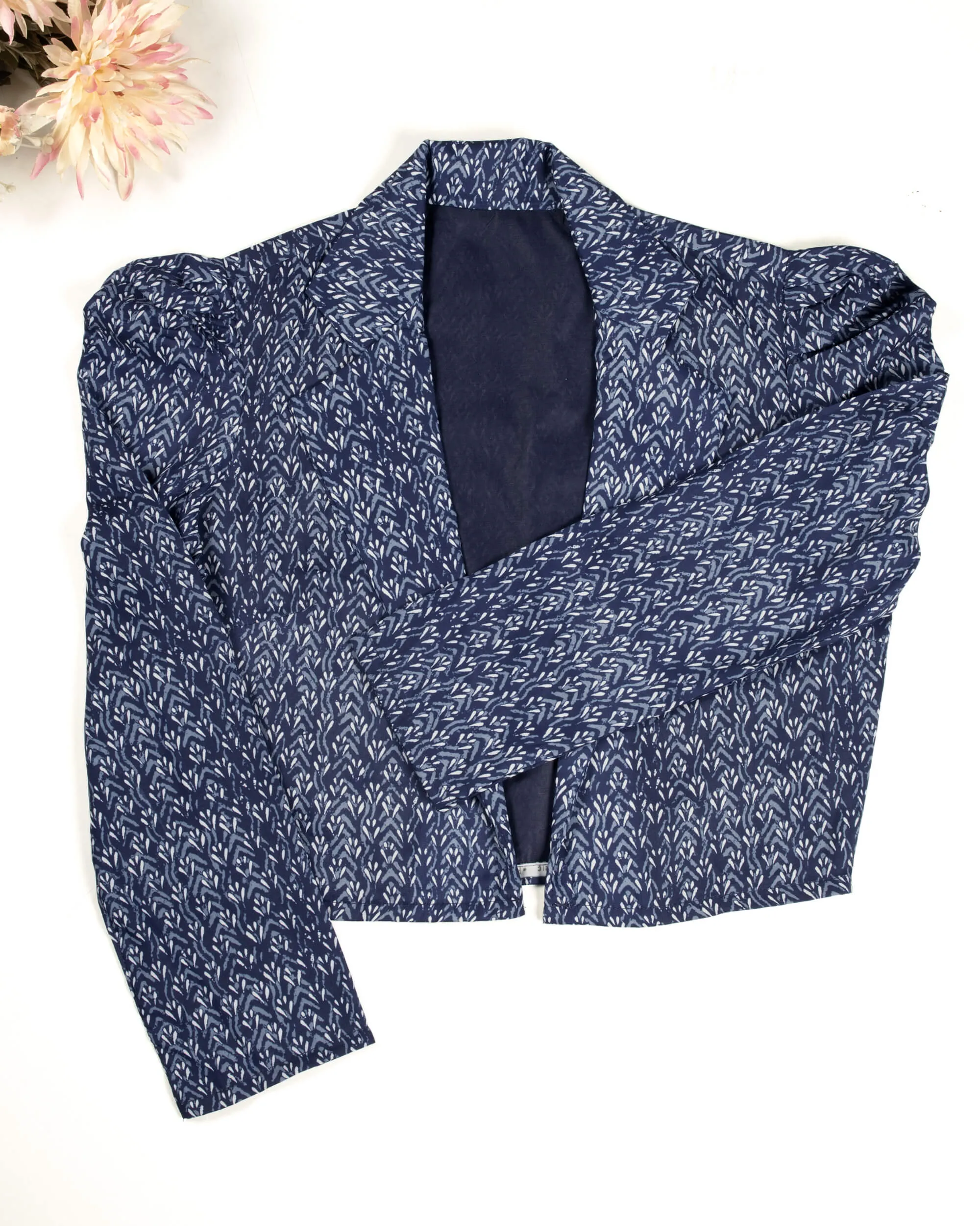 Abstract Puff Sleeve Jacket