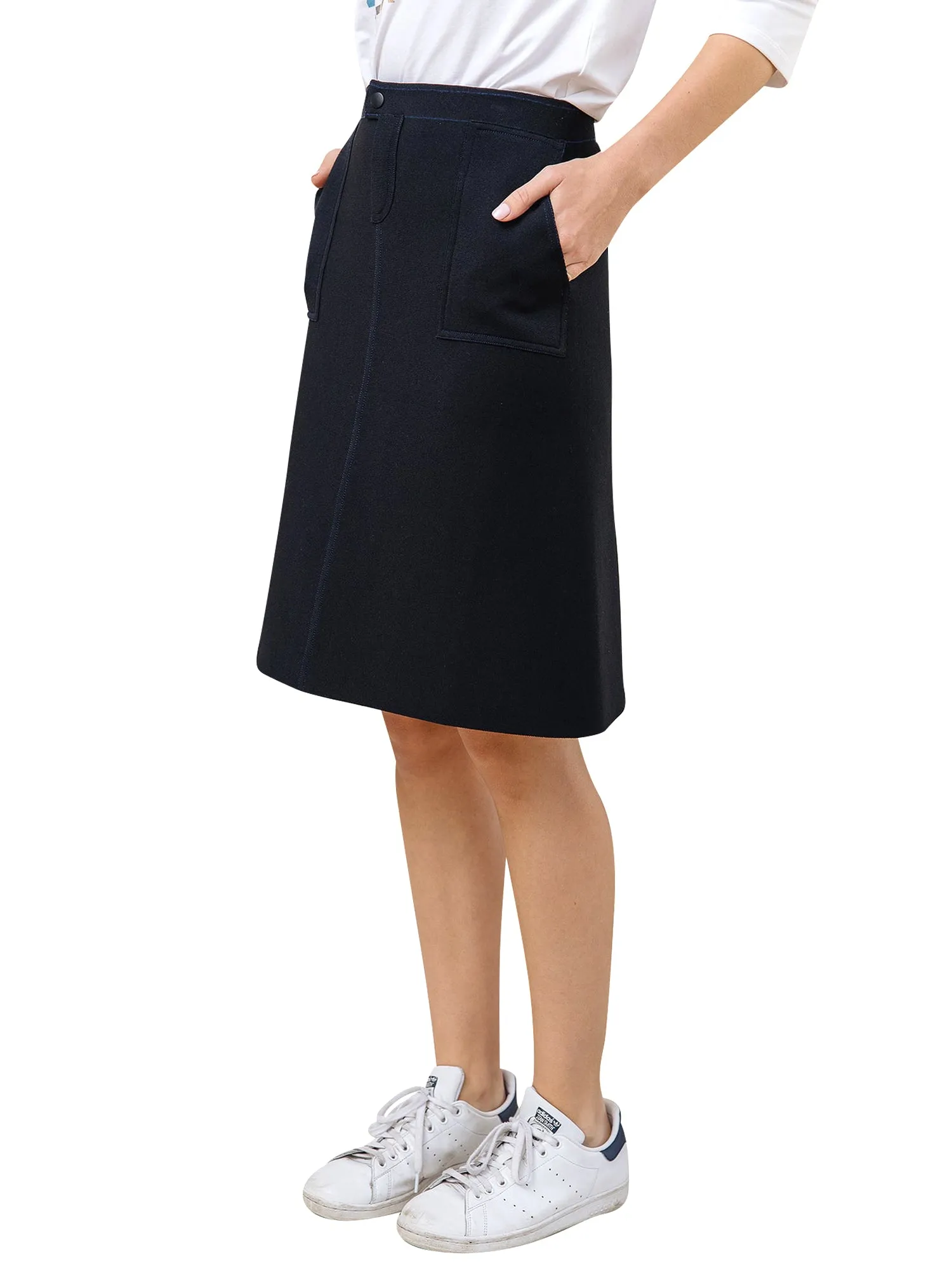 Apparalel A-Line Knit Pocket Skirt