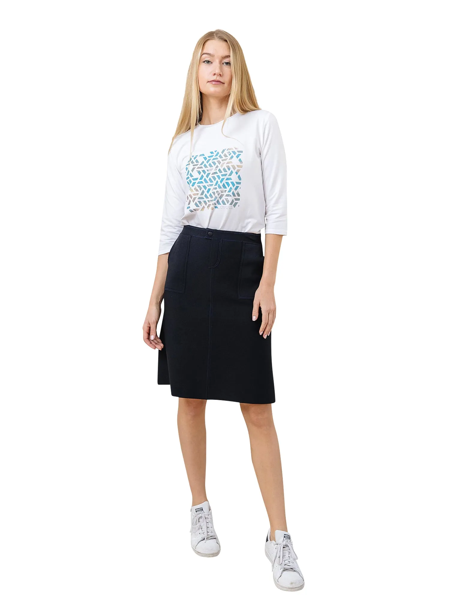 Apparalel A-Line Knit Pocket Skirt