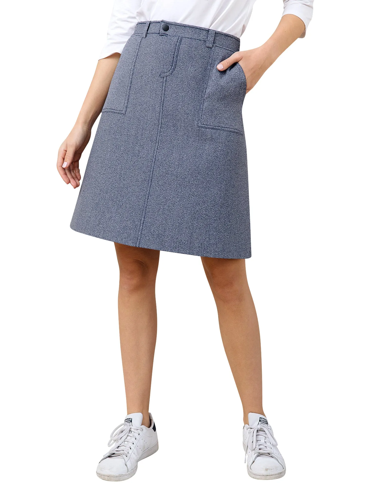 Apparalel A-Line Knit Pocket Skirt