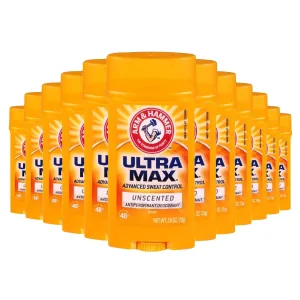 Arm & Hammer  Deodorant UltraMax Invisible Solid Unscented, 2.6 oz - 12 Pack