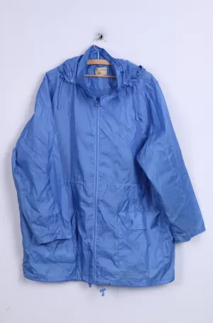 Being Casual Womens 26 XXL Jacket Blue Light Top Hood Full Zipper Two Pockets