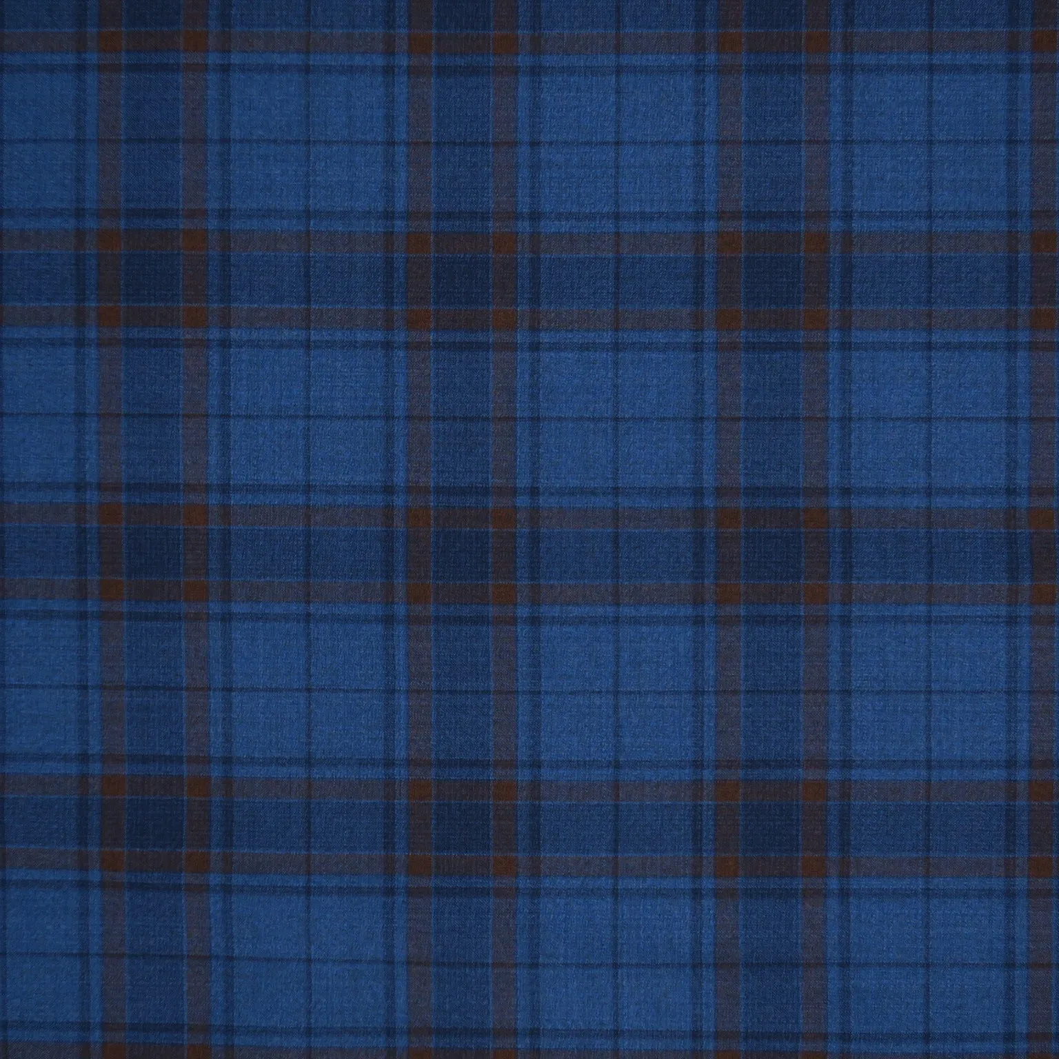 Blue and Red Tartan Bleu Shine Super 130's  Ariston Fabric