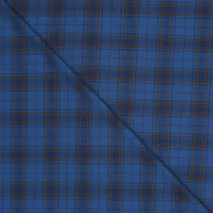 Blue and Red Tartan Bleu Shine Super 130's  Ariston Fabric