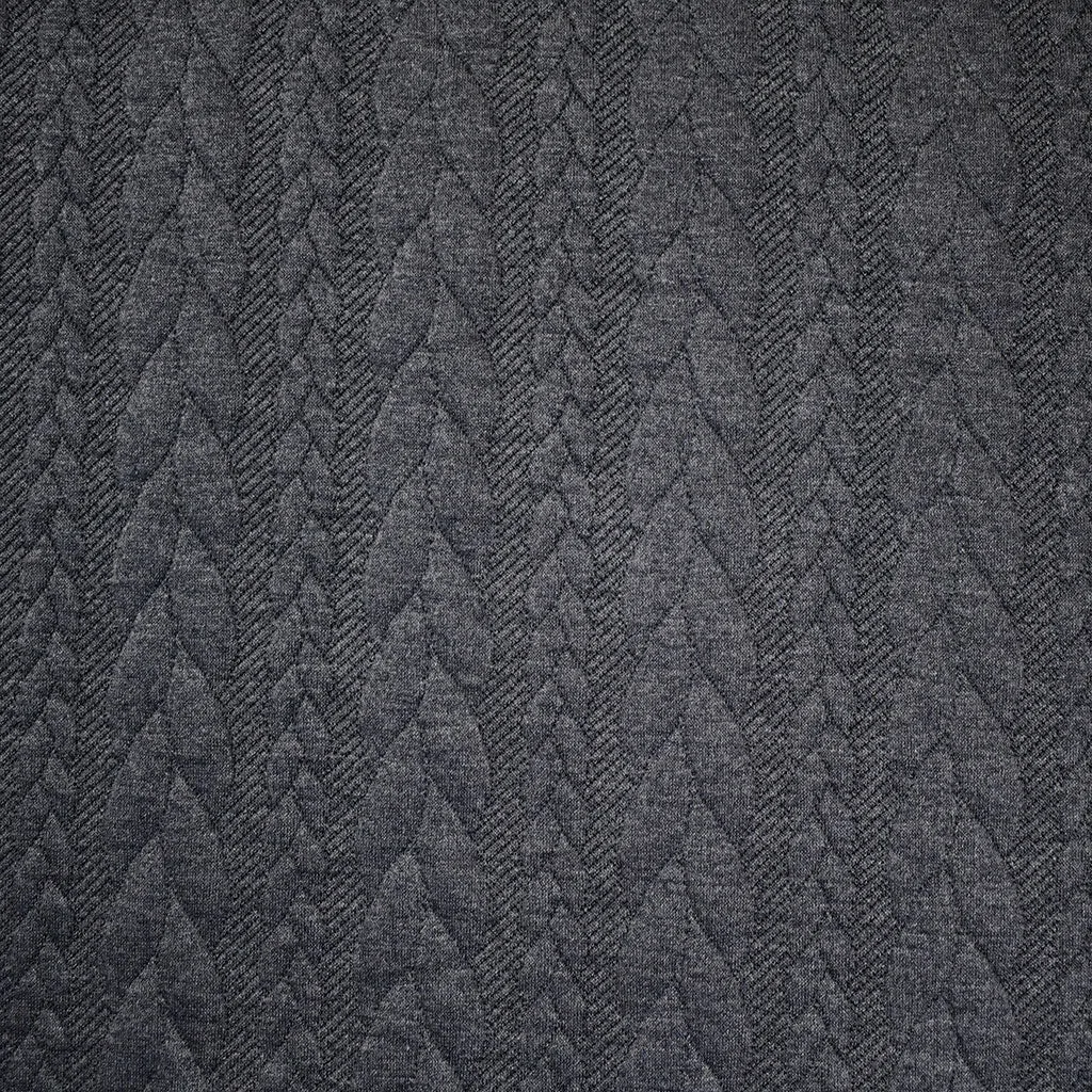 Cable Stripe Quilted Double Knit Charcoal