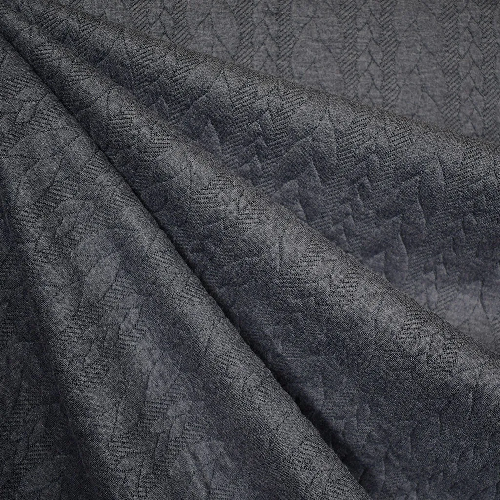 Cable Stripe Quilted Double Knit Charcoal