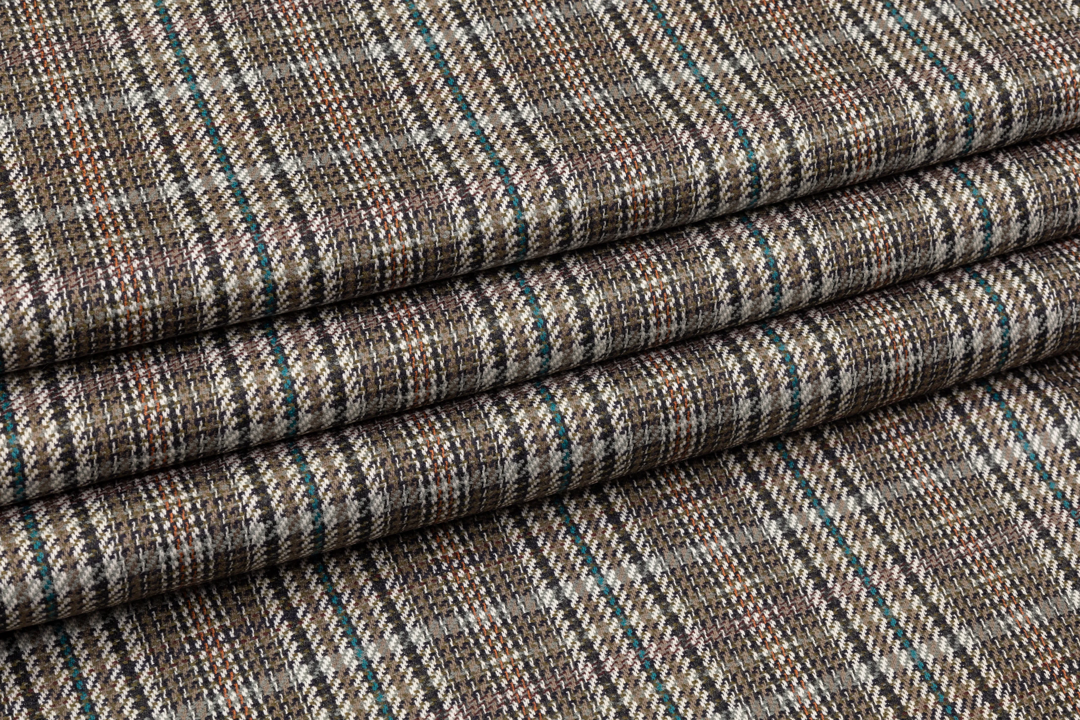 Checked Italian Wool Suiting - Multicolor