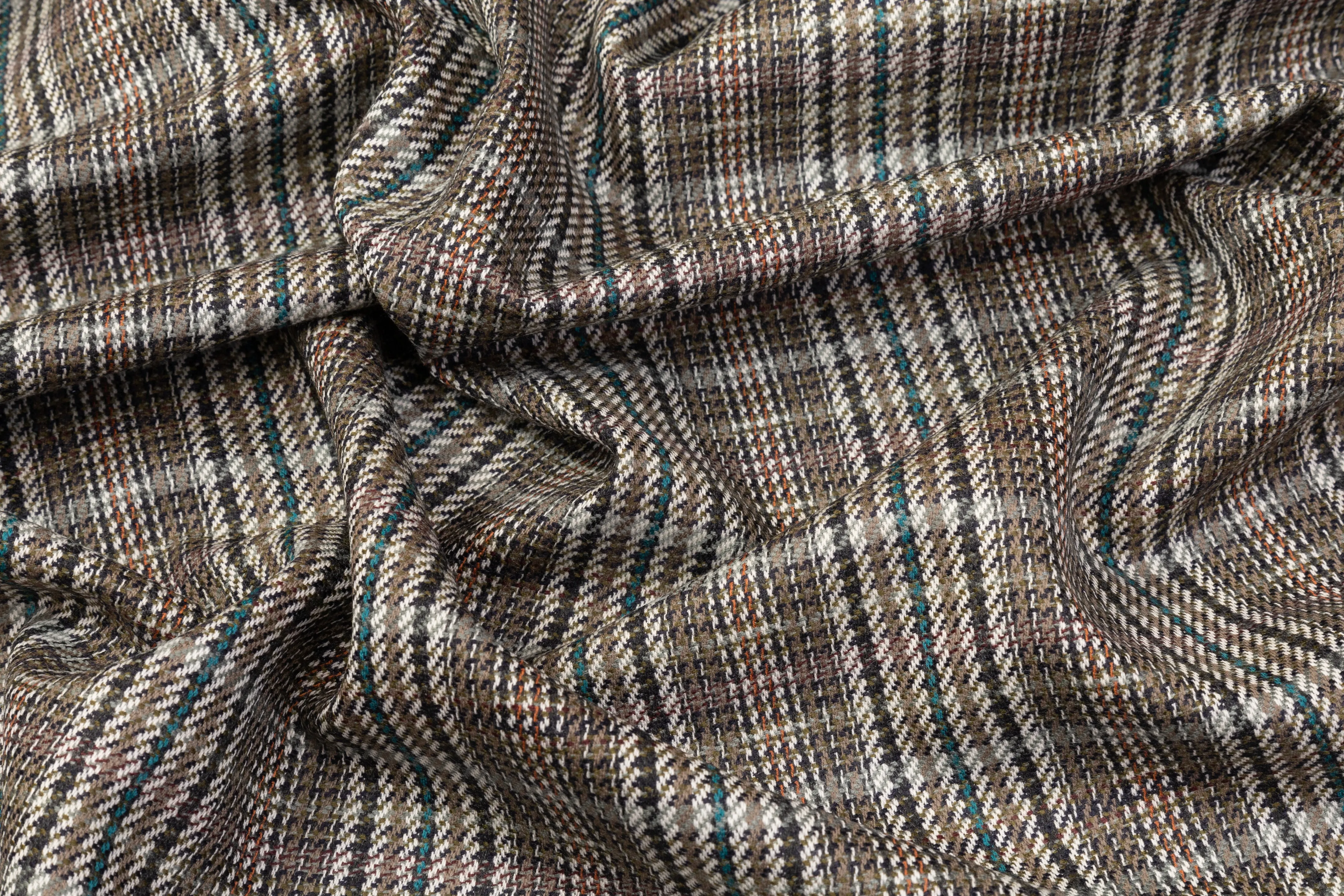 Checked Italian Wool Suiting - Multicolor