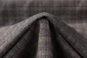 Checked Italian Wool Tweed - Gray / Taupe