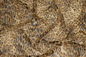 Cheetah Print Silk Chiffon - Brown