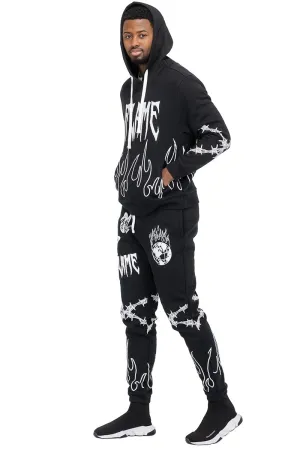 Chenille Flame Sweat Suit