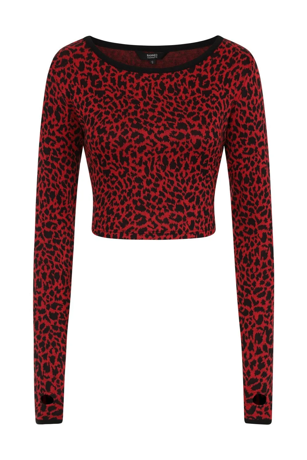 Cherry Red Leopard Print Sweater Top