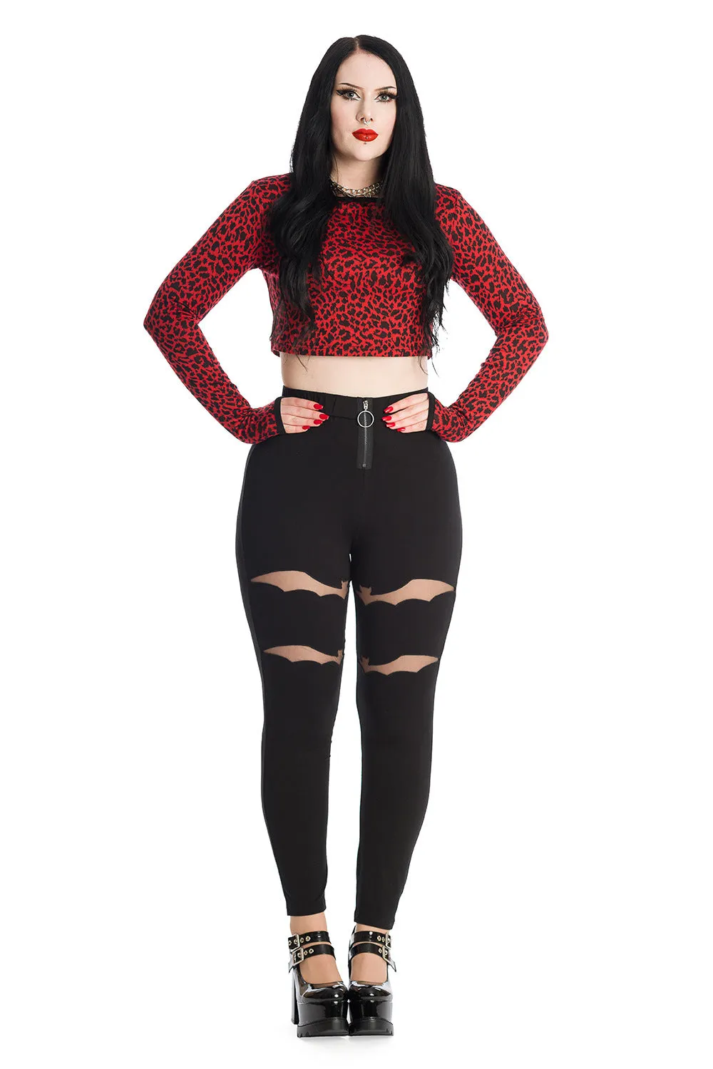 Cherry Red Leopard Print Sweater Top