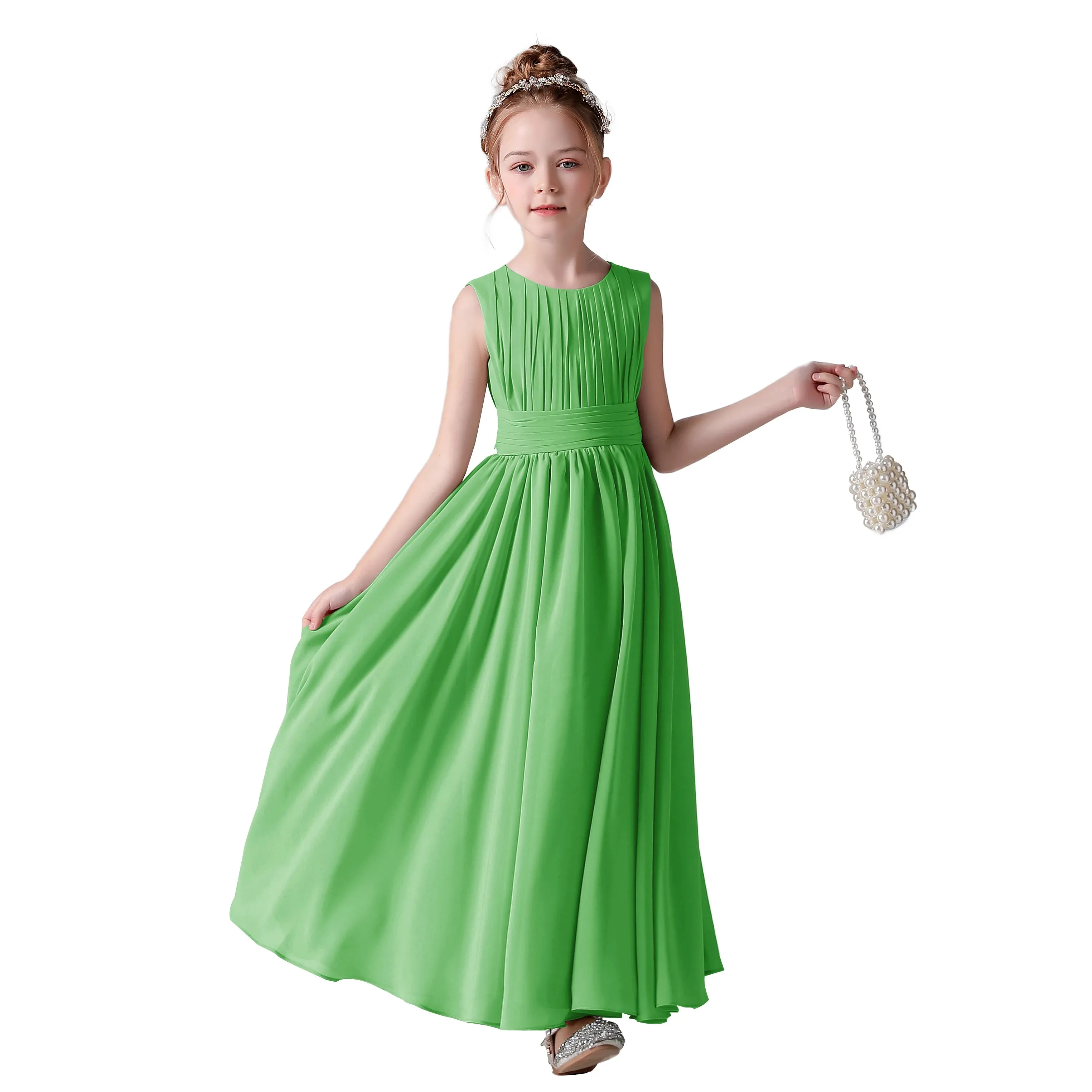 Chiffon Pleated Flower Girl Dresses