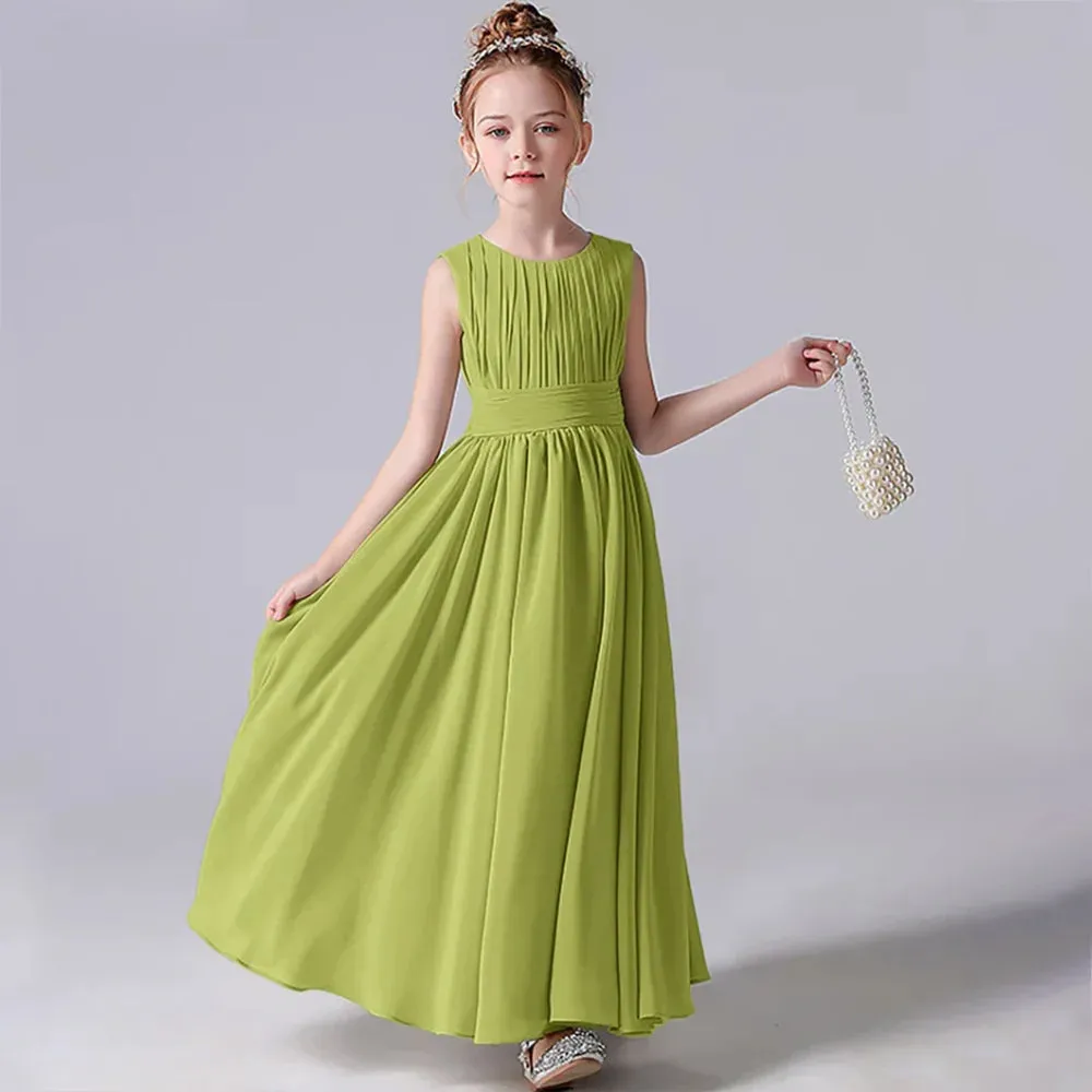 Chiffon Pleated Flower Girl Dresses