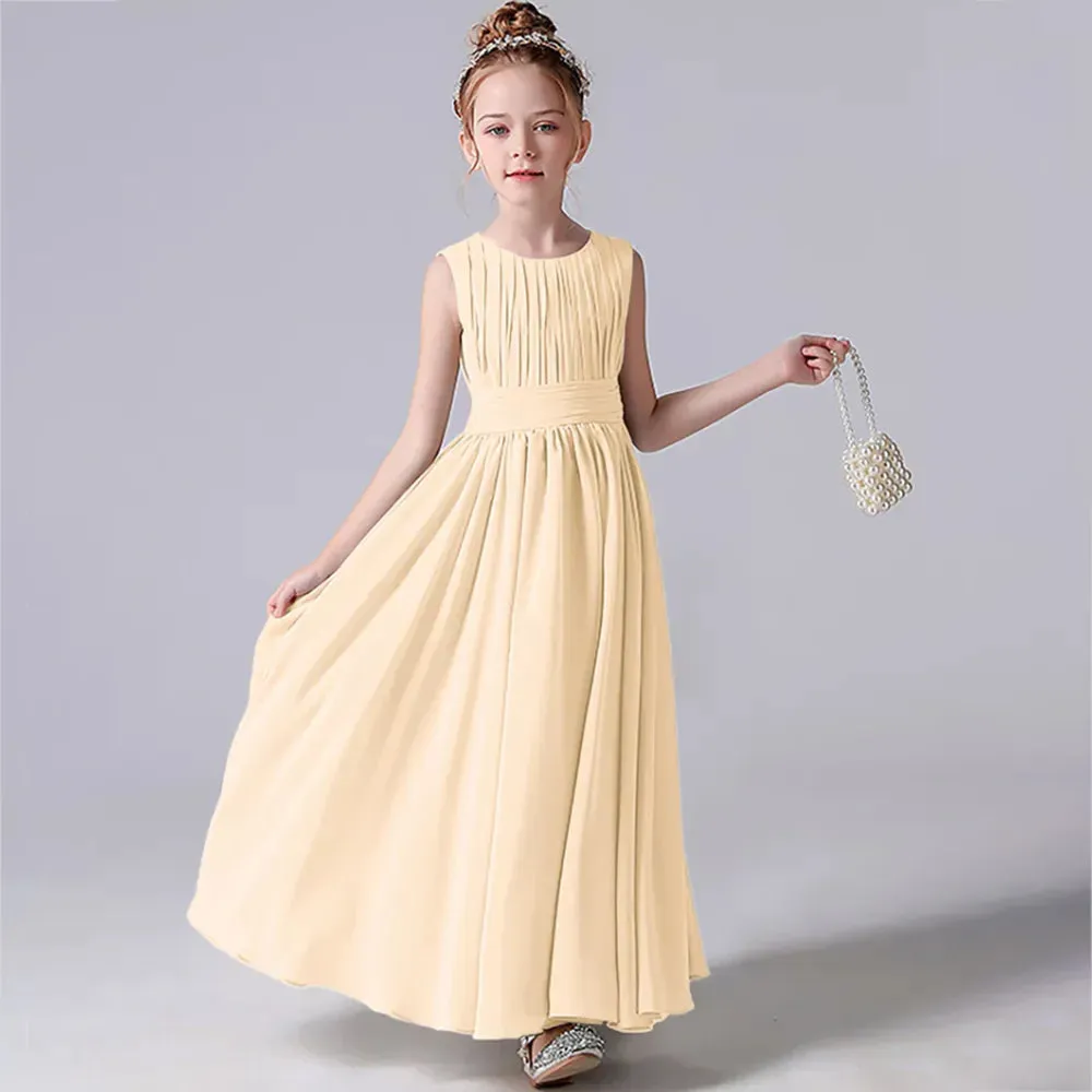 Chiffon Pleated Flower Girl Dresses