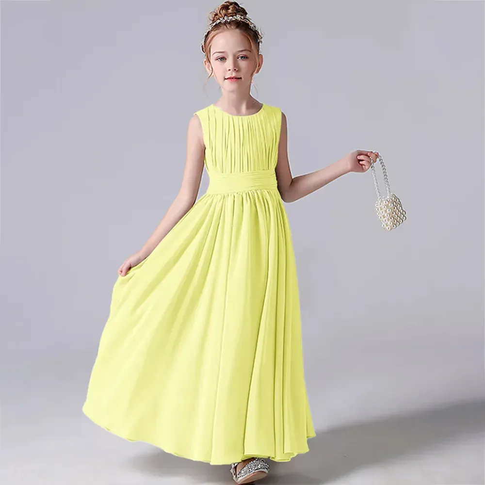 Chiffon Pleated Flower Girl Dresses