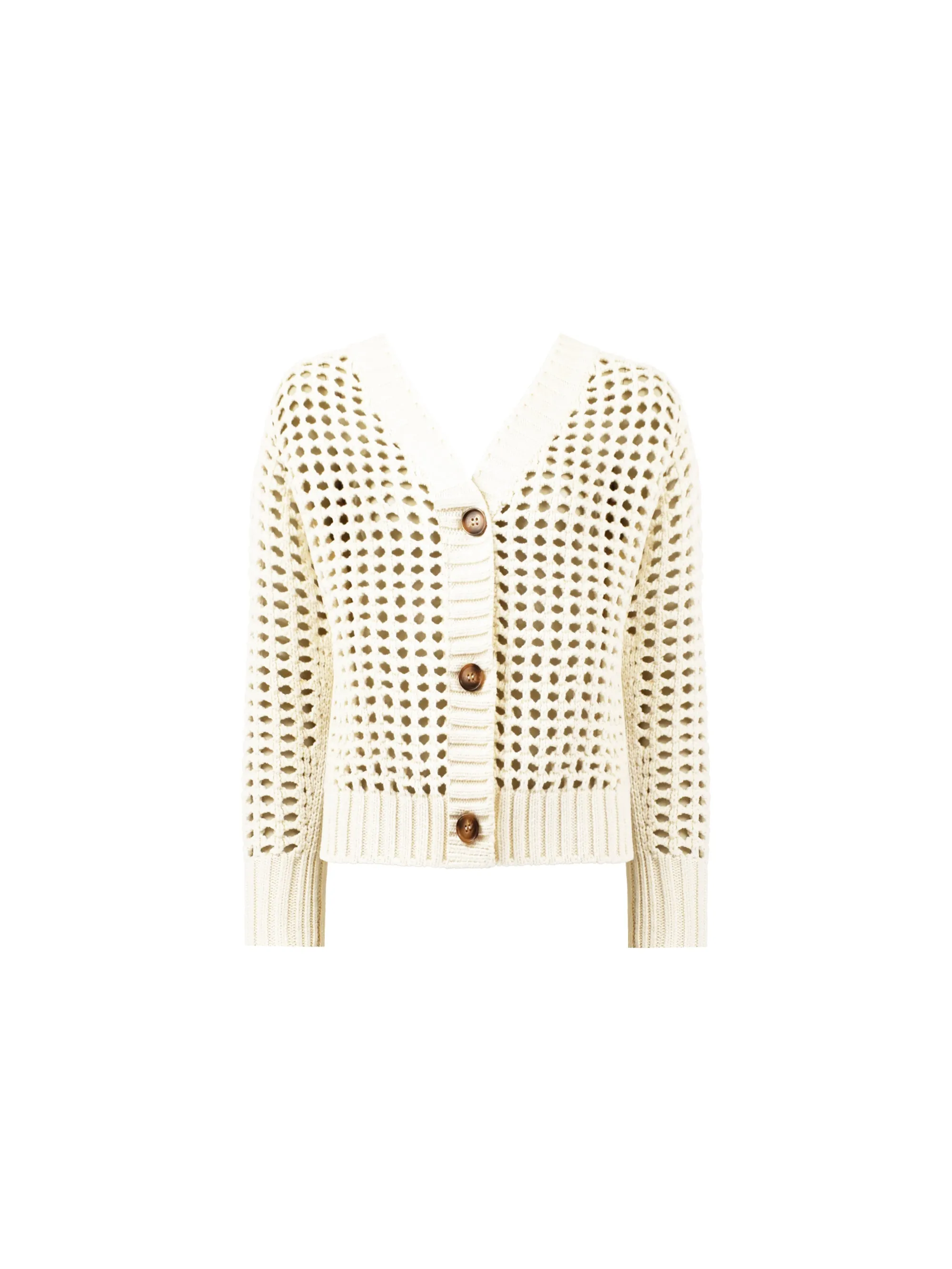 Cream Crochet Knit Cardigan