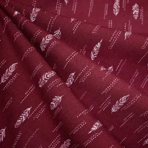 Dashed Feather Stripe Rayon Crepe Cranberry