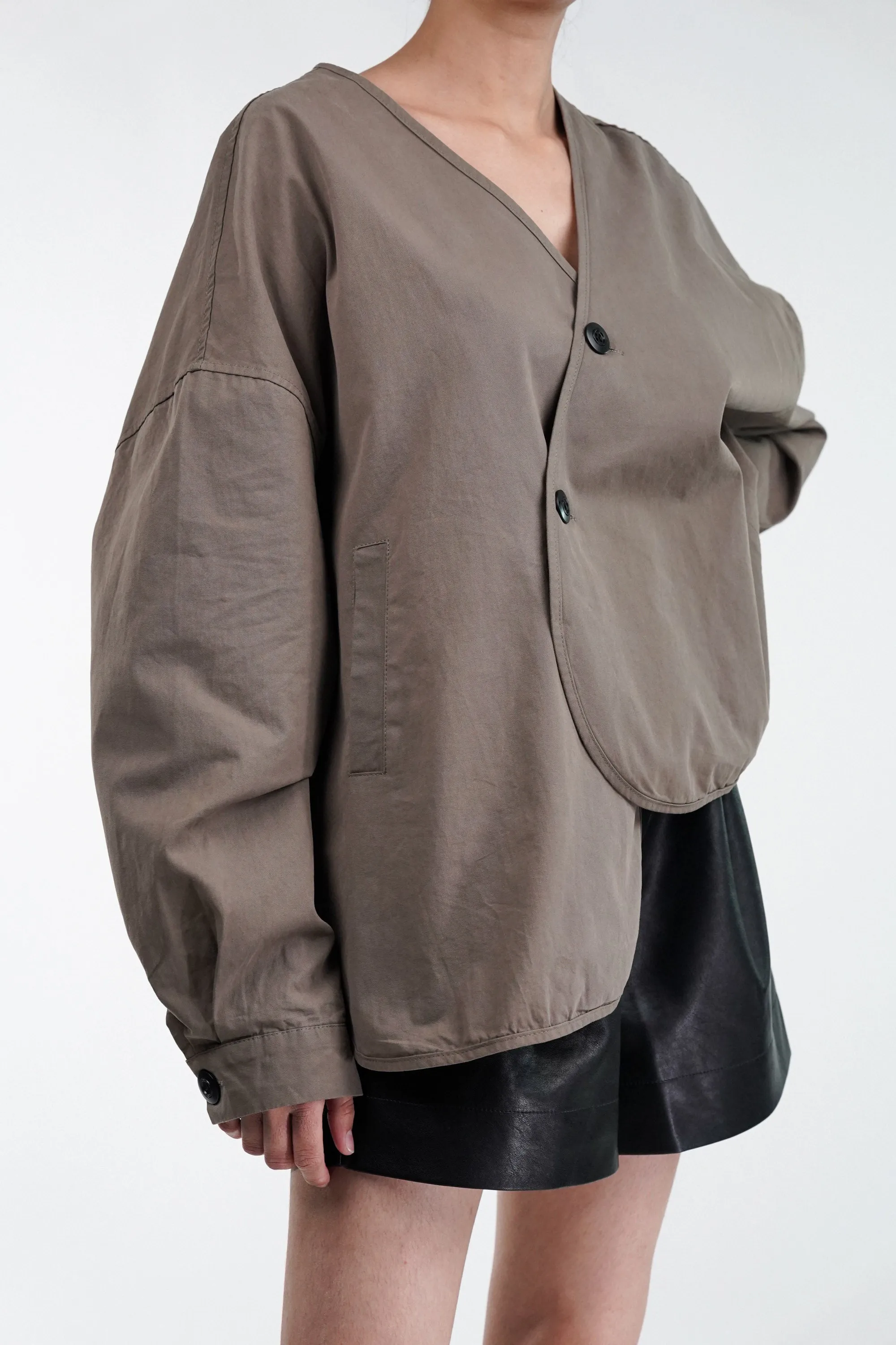 Diagonal Flap Street Wrap Jacket