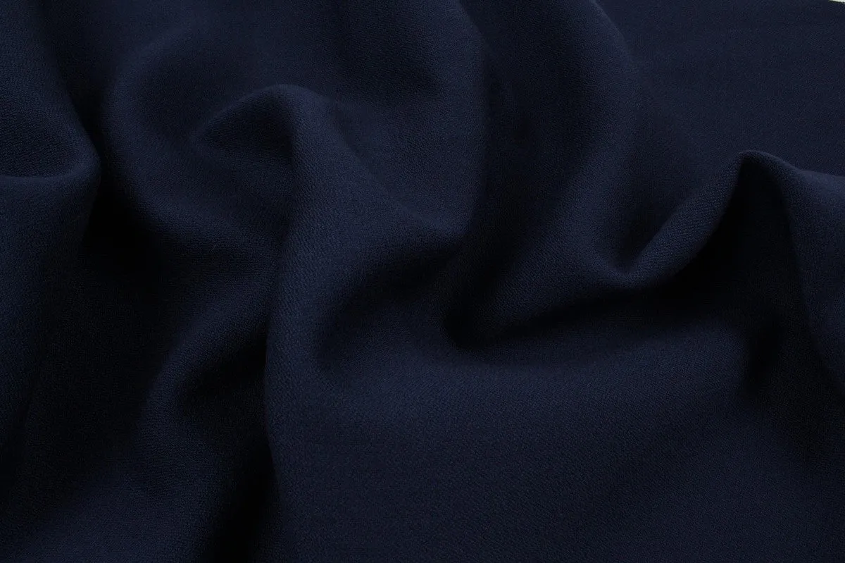 Double Face Wool Crêpe for Jackets - Navy