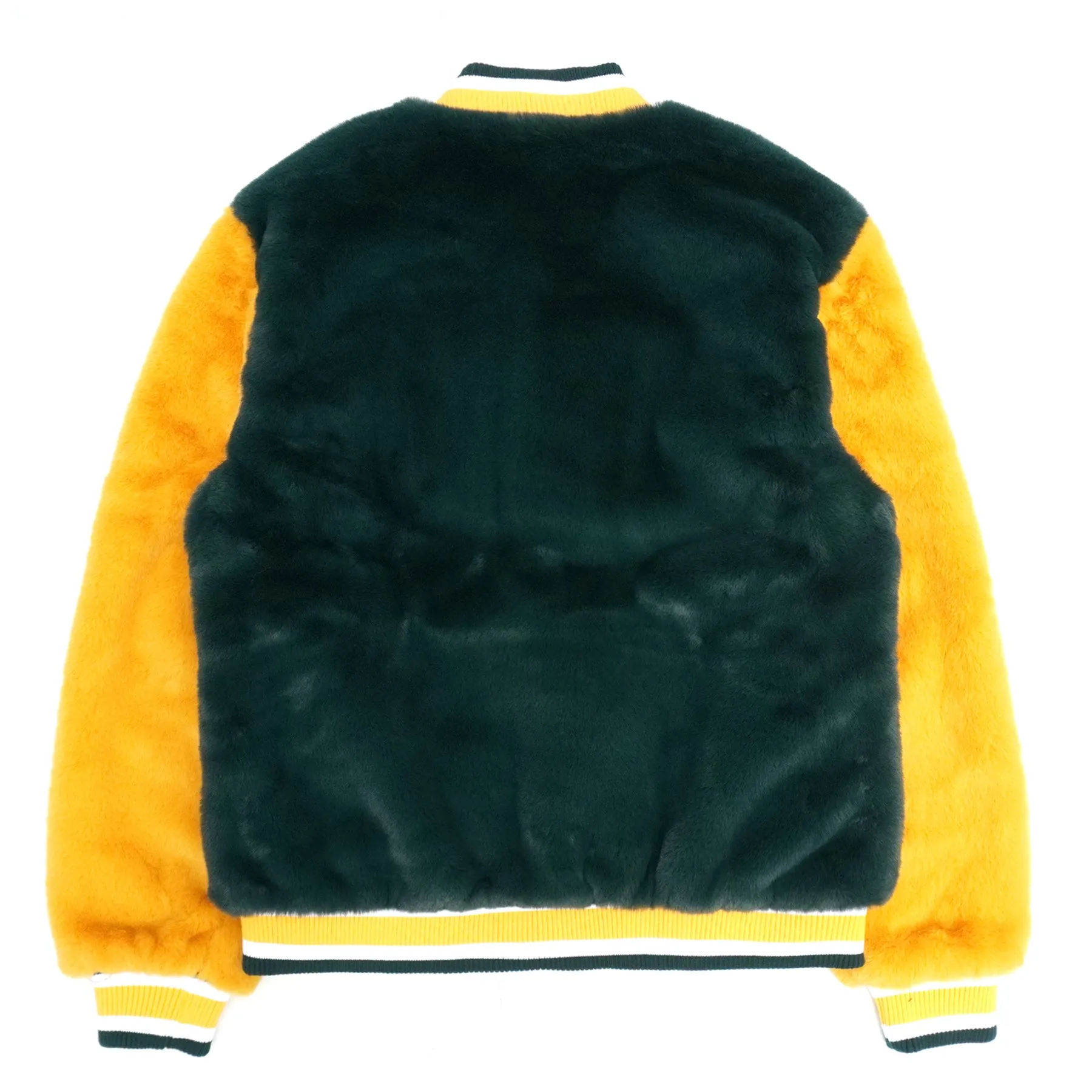 F1010 Marc Rabbit Fur Varsity Jacket - Green