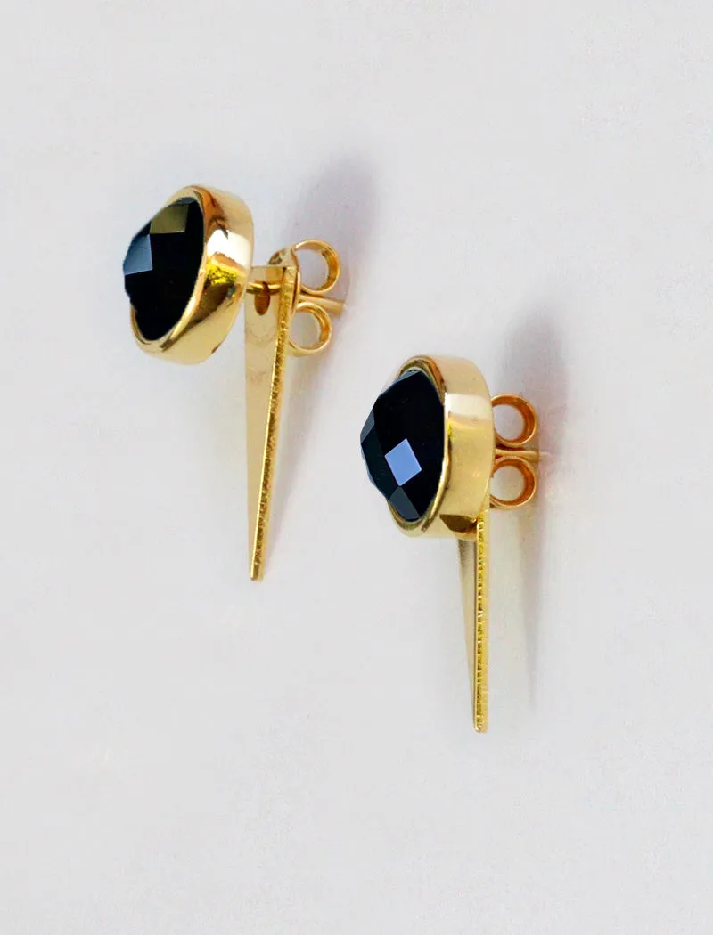 FIRE 3-Way Black Onyx 24K Gold Earring Jackets