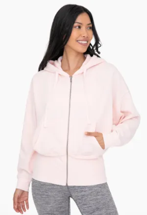 Fleece Hoodie Jacket with Tapered Sleeves