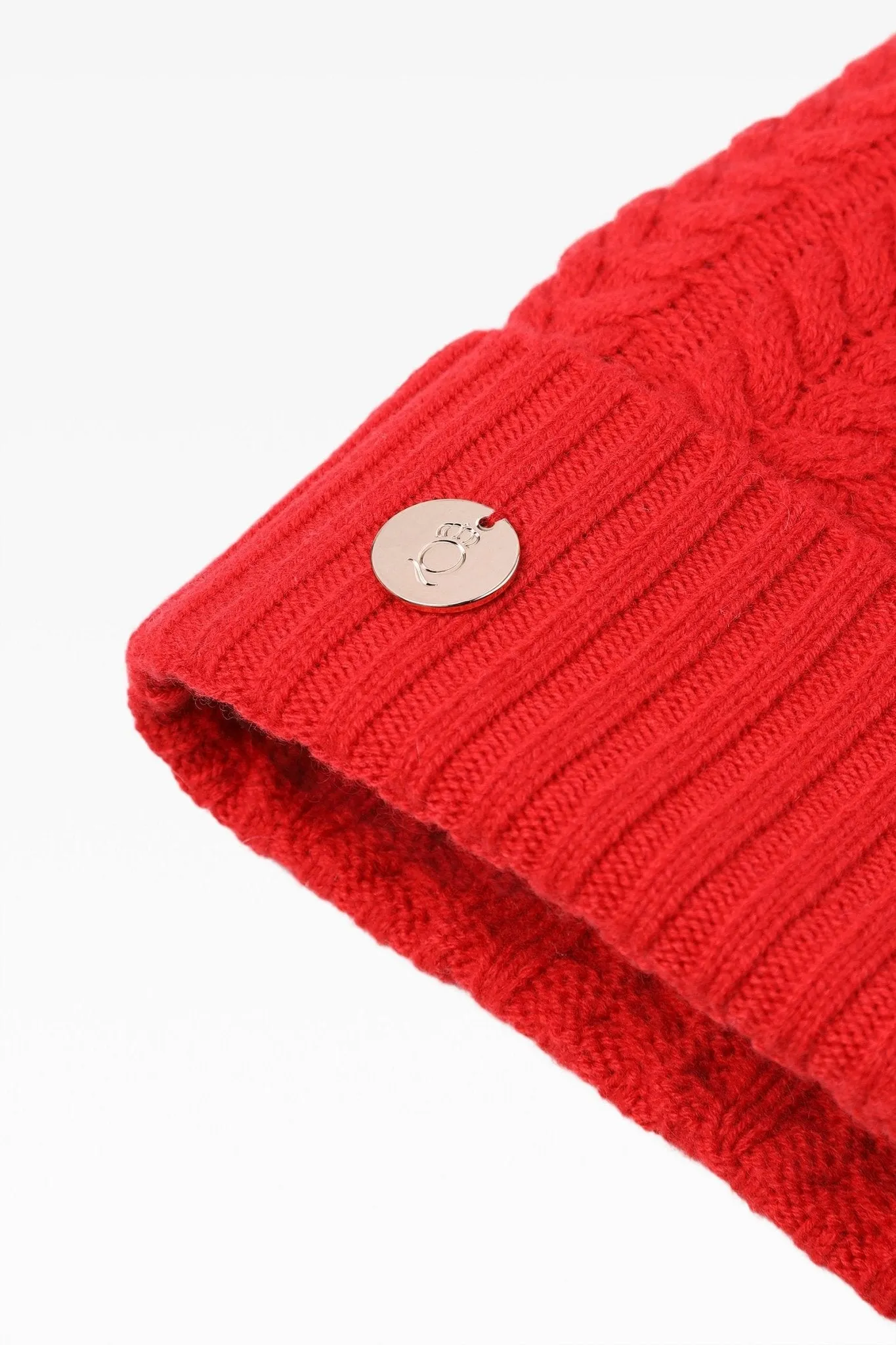 Georgie Cable Rib Pom Pom Hat - Real Fur