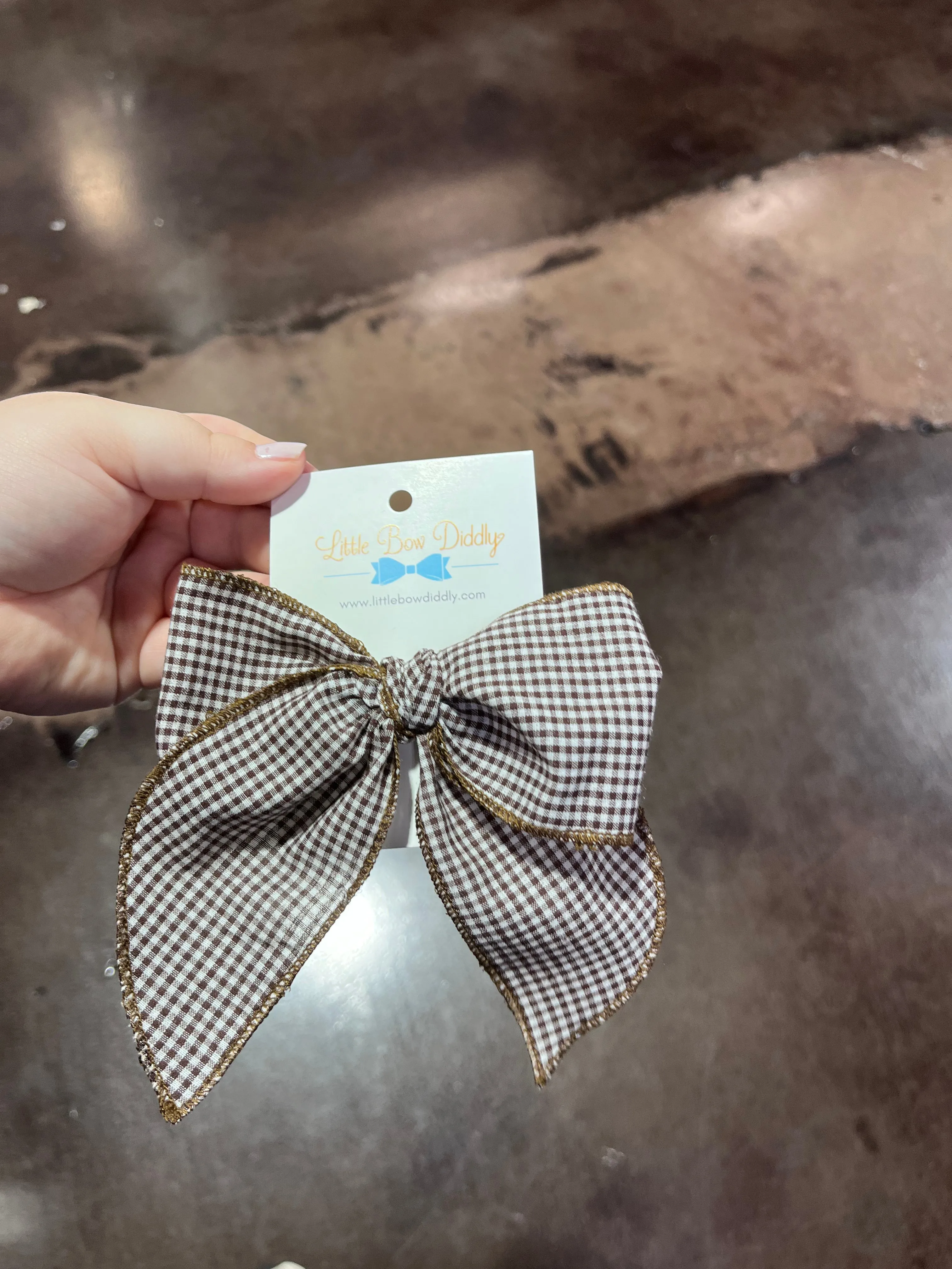 Hair Accessories Brown Gingham