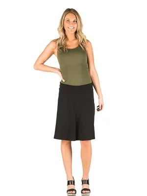 Hard Tail Forever Knee Length A-Line Rolldown Waist Skirt (Style B-126)